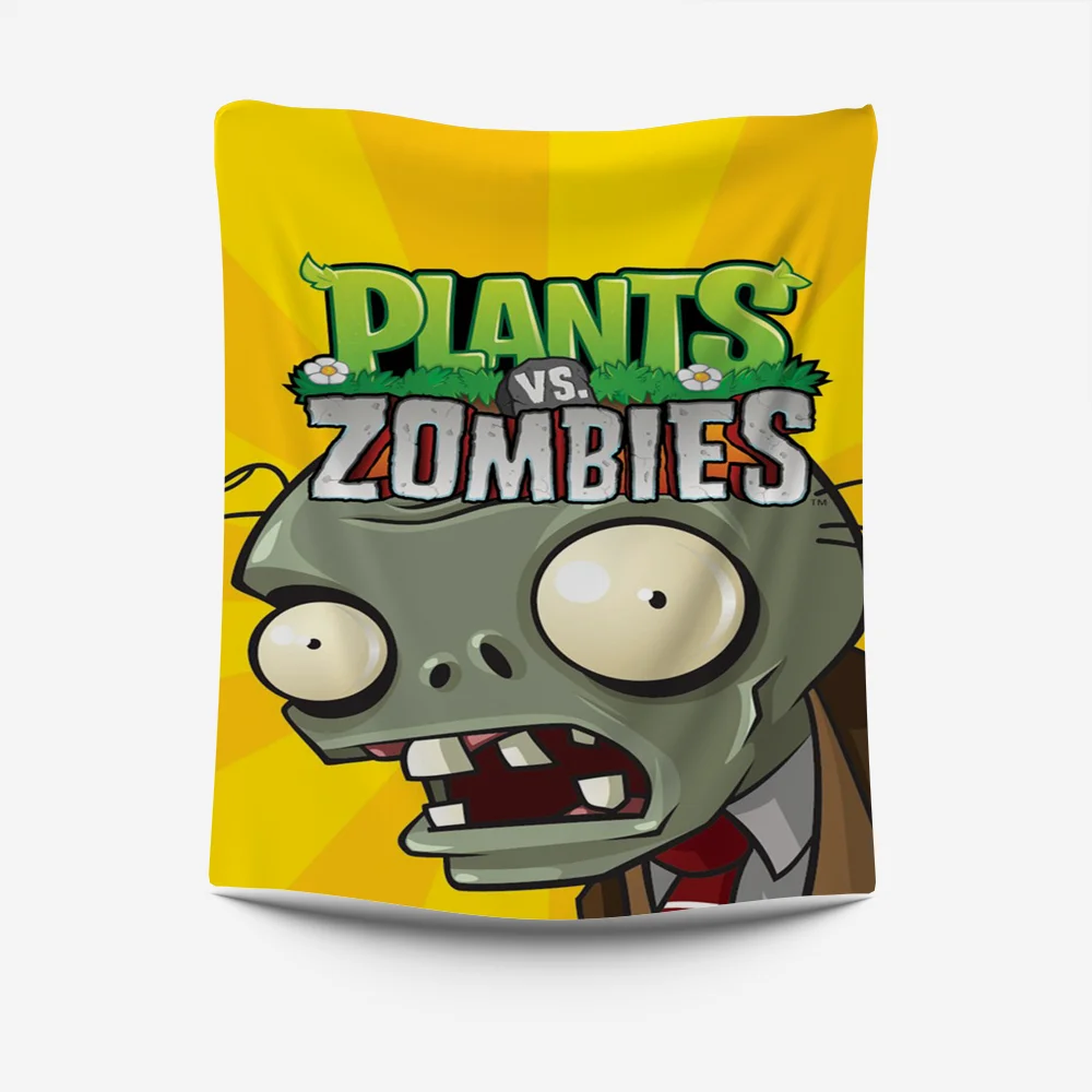 P-Plants-Vs-Z-Zombies Tapestry Creative Pattern Photo Living Room Wall Art Tapestry Decor Party Outdoor Decorate Banners