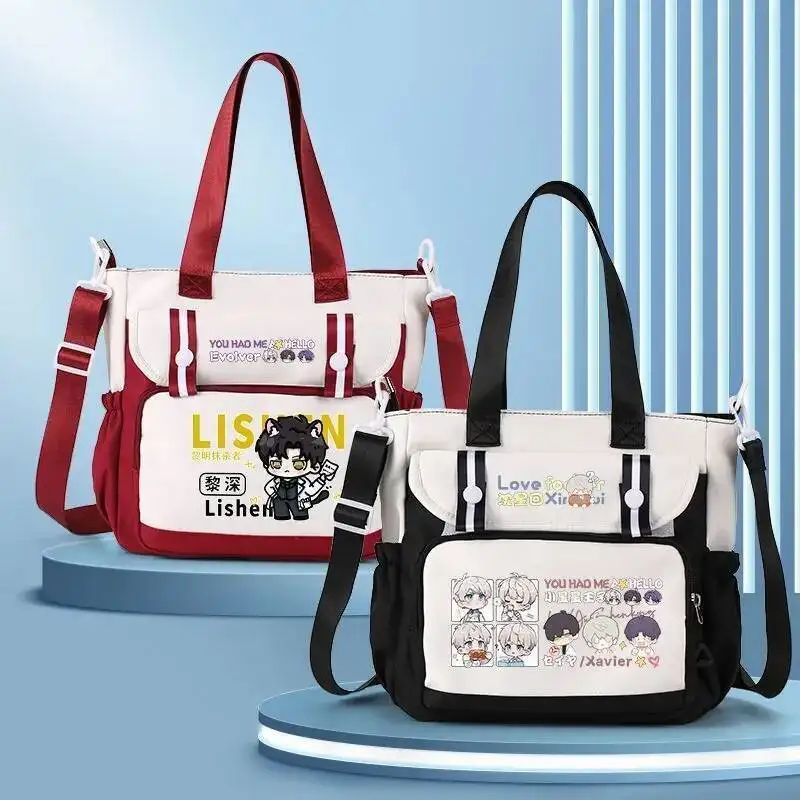 

Anime Game Love And Deepspace Cos Xavier Zayne Sylus Rafayel Etc. 2024 Unisex New Casual Color Contrast Hand Straddle Bag Gift