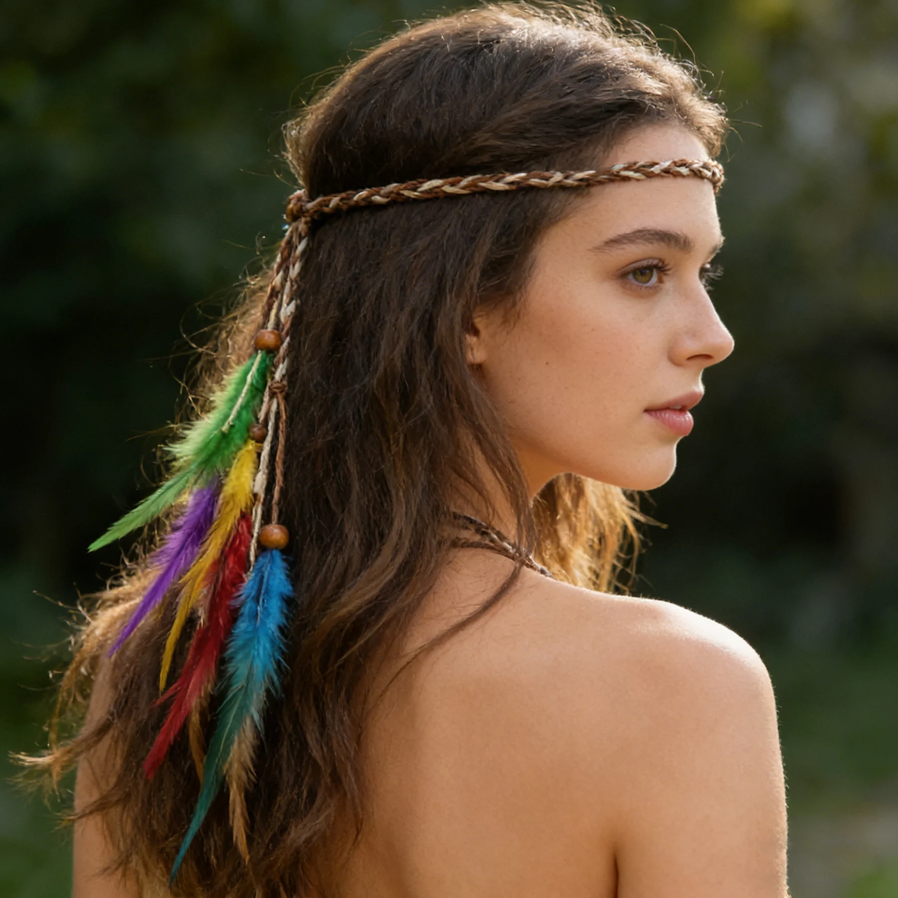 

Bohemian Colorful Feather Headband For Women Hippie Accessories Ethnic Tribal Hairpiece Hair Jewelry Temperament Headwear Gift
