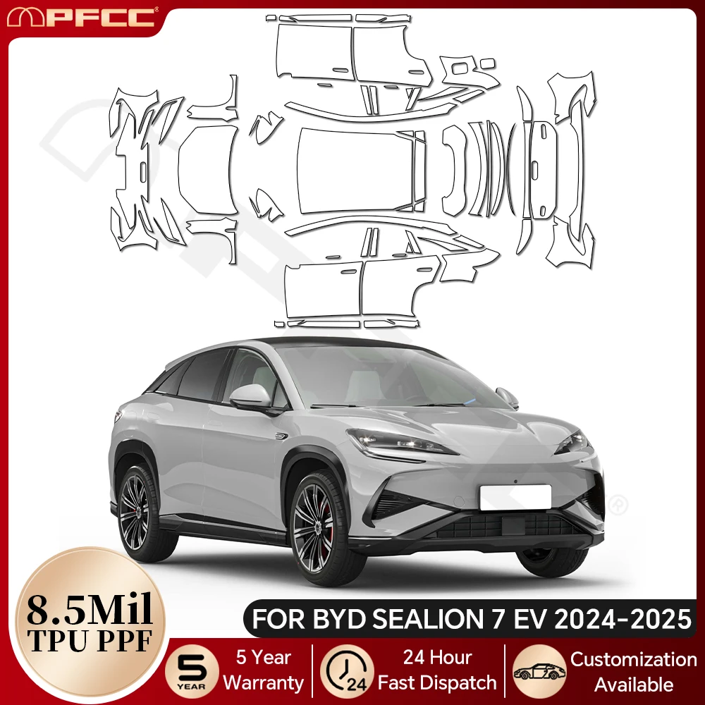 

8.5Mil TPU Anti-scratch Paint Protection Film For BYD Sealion 7 EV 2024 2025 Pre-cut PPF Bra Car Body Clear Kit Resistant Cover