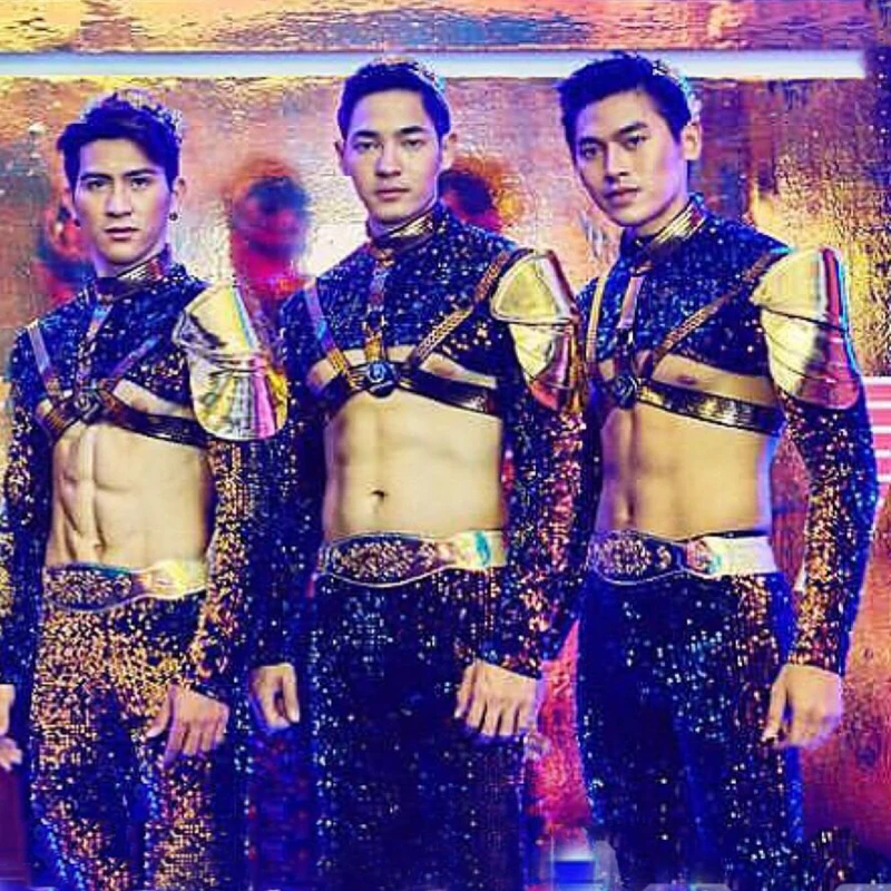 ملهى ليلي تظهر الرجال Ds نصف قميص المغني ملابس رقص ملهى ليلي بار سيمفونية الترتر دعوى القطب الرقص السراويل حفلة جوجو ارتداء