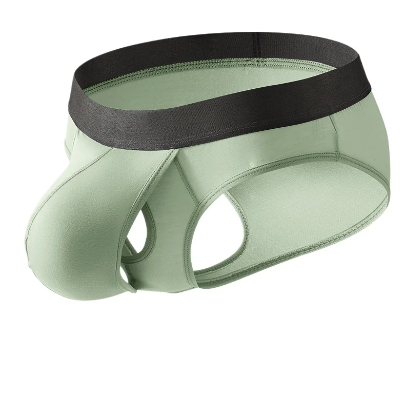 

Трусы из бамбукового волокна для мужчин, сексуальное U-образное выпуклое нижнее белье с боковым отверстием, дышащие, удобные, впитывающие пот, спортивные трусы