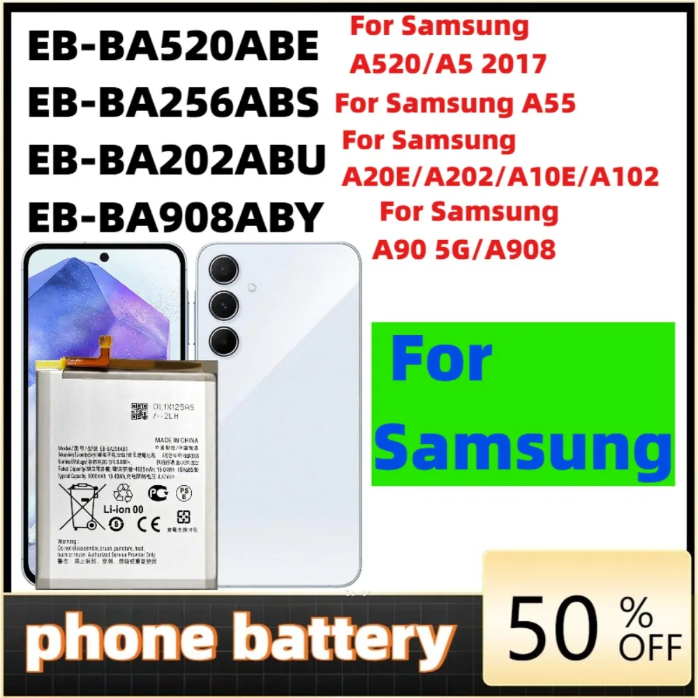 

Phone battery For Samsung Galaxy A25 A32 A90 5G A20e A10e A5 2017 Edition A80 A31 2020 Edition A51 4G A40 2019 A33 A53 5G