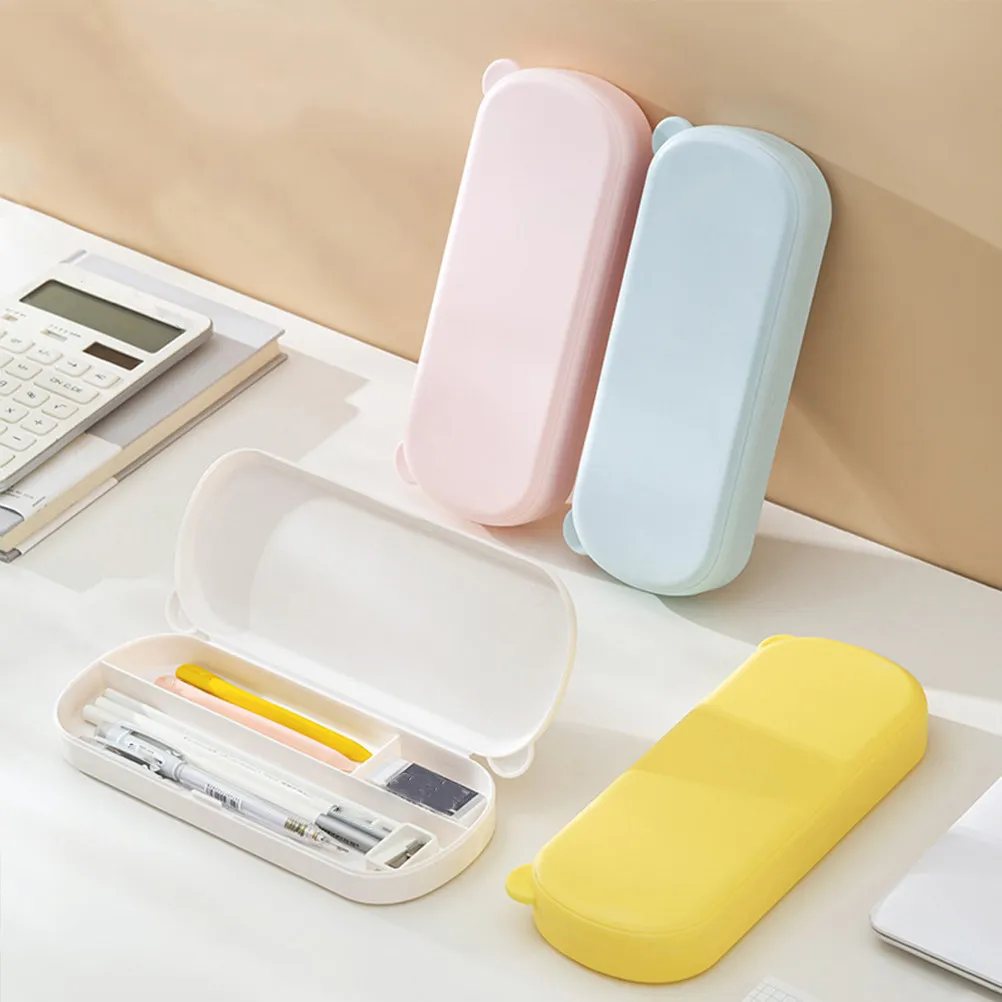 

Набор из 4 пеналов-медведей: вместительный, из твердого пластика, органайзер для школьных принадлежностей для студентов, детей и взрослых, милый контейнер для хранения, пенал для ручек