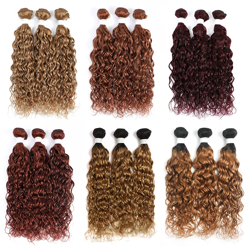 Water Wave Human Hair Bundles SOKU 8-26Inch Brazilian 100% Blonde Brown Human Hair Weave Bundles Remy 3/4 PCS Bundles Deals