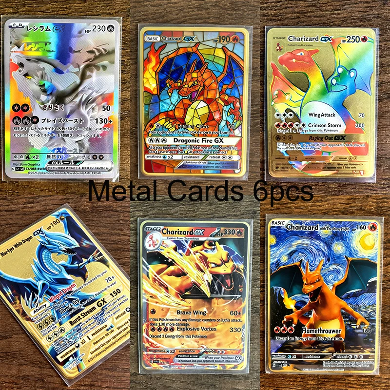 10000 Punkte Metallkarte Arceus Glurak Super Regenbogen-Glurak-Karte Golden English Mewtu Weihnachtsgeschenk – Detail 5