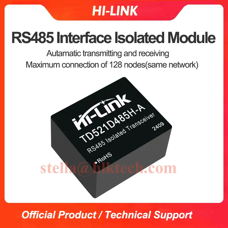 

Hi-link TD521D485H-A RS485 DIP10 Single channel high speed communication isolation Transceiver module automatic switching