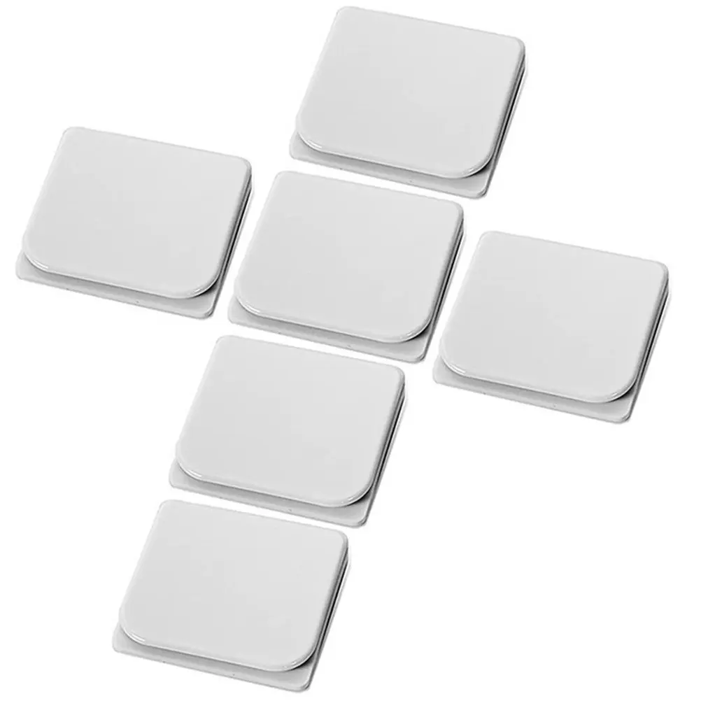 6Pcs Adhesive Shower Curtain Clips Windproof Bathroom Curtain Clip Set No Tools Needed Anti-Skid Shower Liner Weight Clip