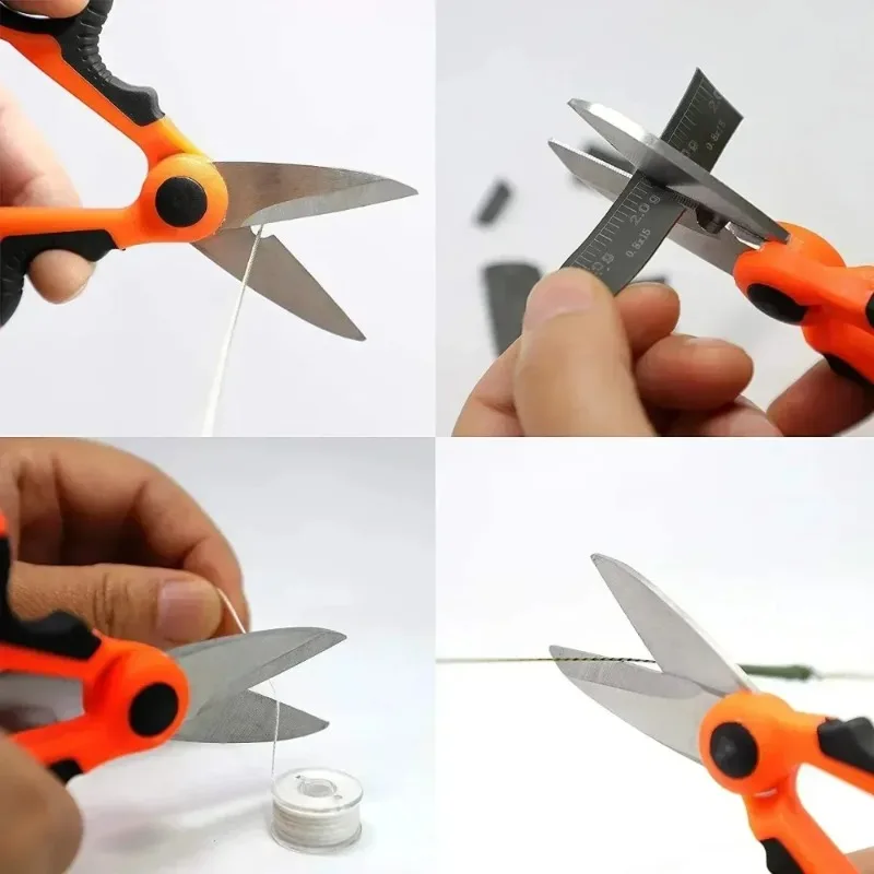 Ein multifunktionales Paar robuste Pferdelnscheren, geeignet zum Angeln, zum Schneiden von Angelschnur und Bleihaut zum Angeln