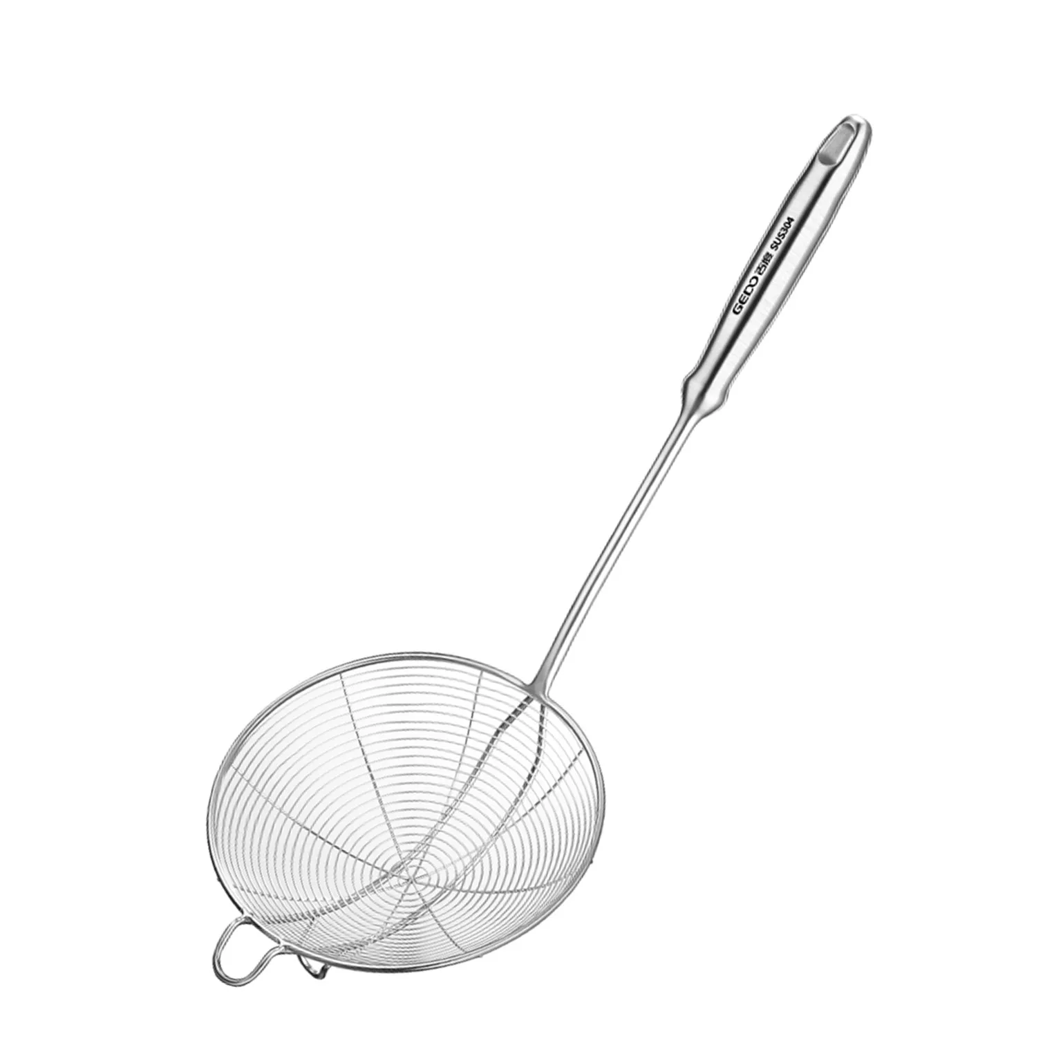 

LFGB Certification Pure 304 Stainless Steel Kitchen Colander Ultra Thick Wire Durable Structure Sieve for Hotpot and Stewing