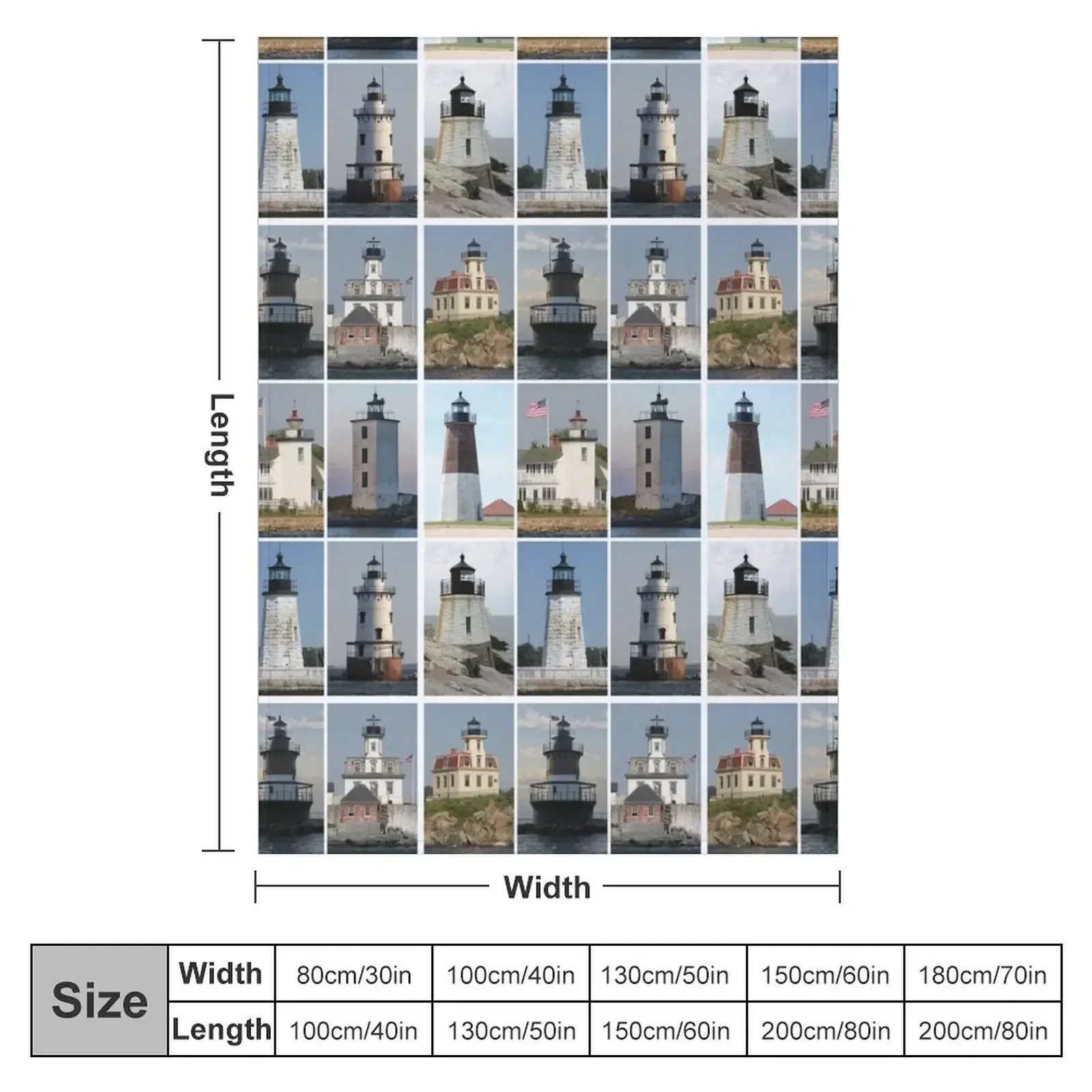 Lighthouses of Rhode Island Throw Blanket Luxury Designer Thins Bed Fashionable Blankets