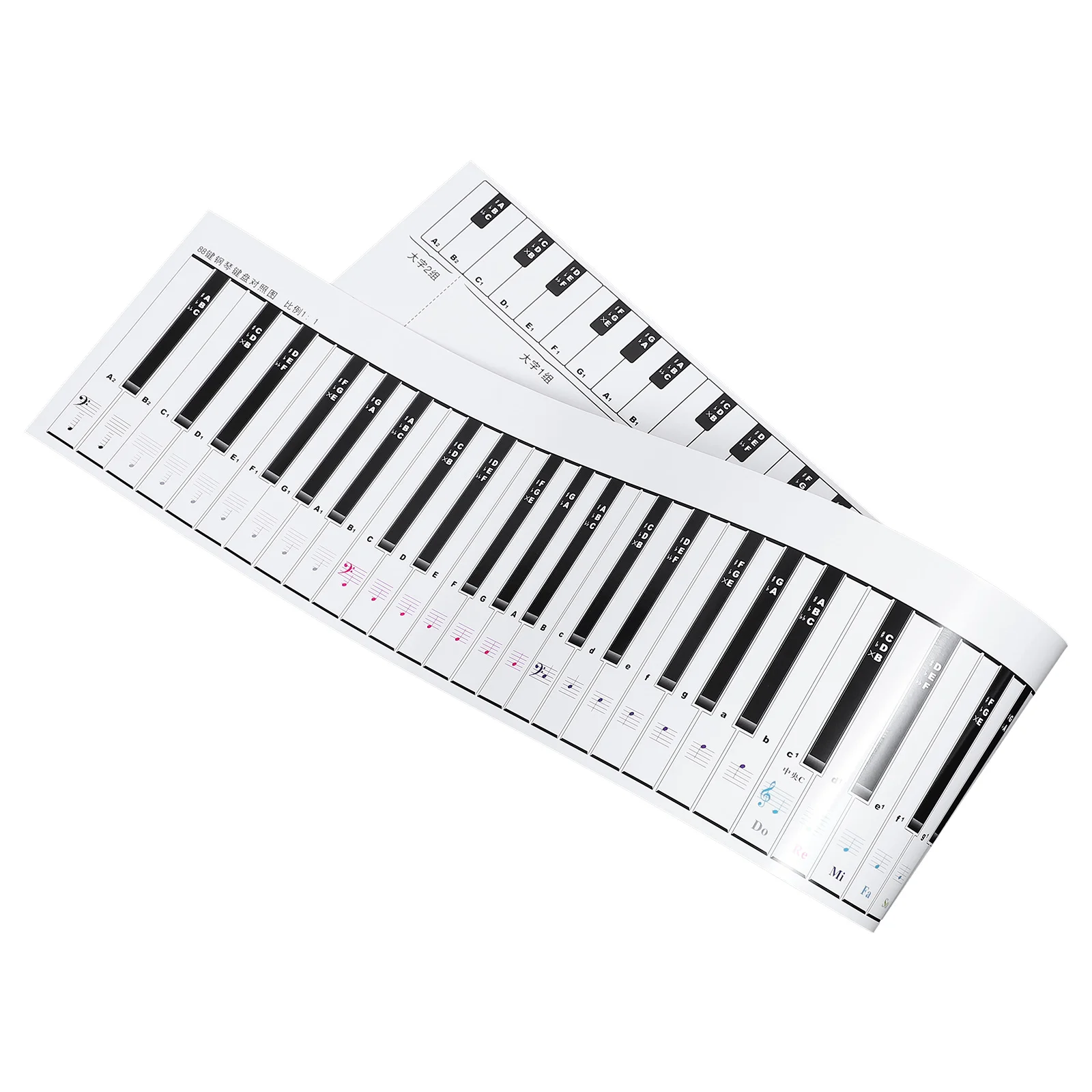 Piano Key Practice Sheet Keyboard Aid 88 Keys Paper Comparison Chart for Kids Electronic Teaching Child Keyboards