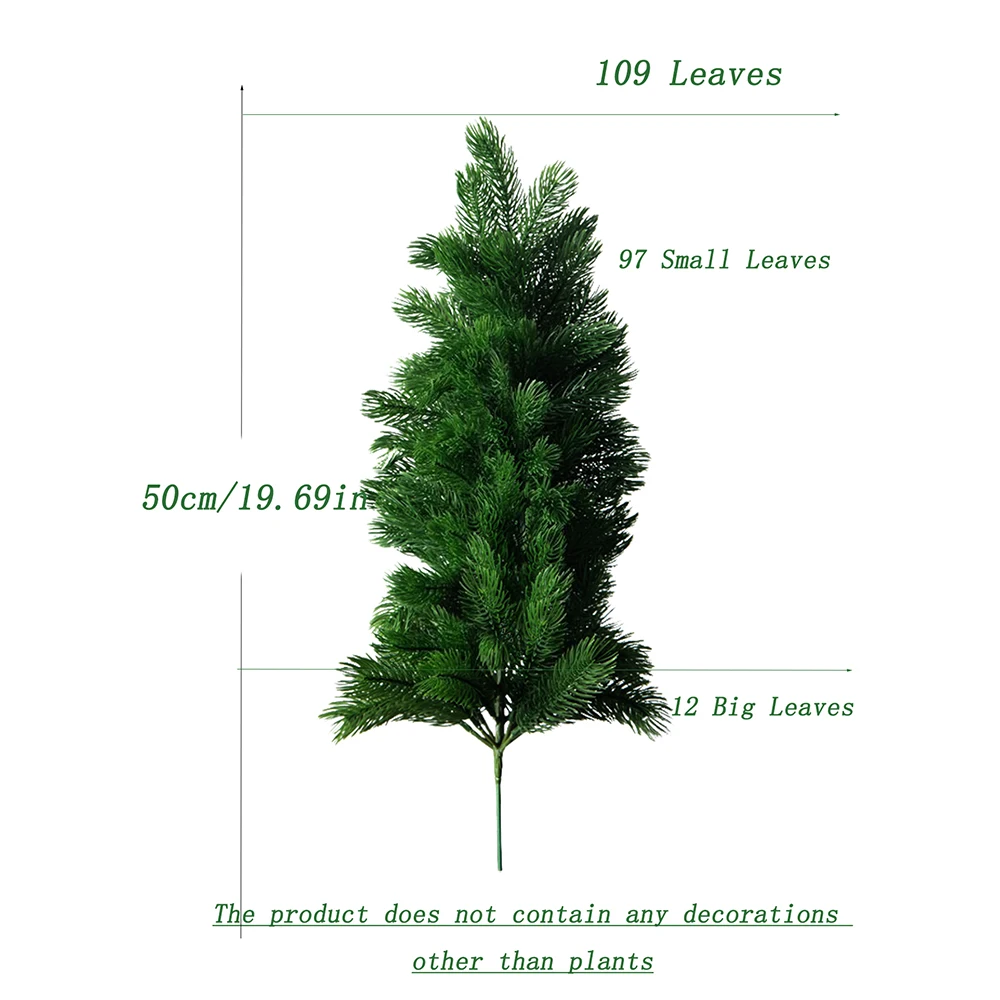 50-85 cm Künstliche Weihnachtsbaum Gefälschte Kiefer Nadel Pflanzen Falsche Winter Weihnachten Baum Zweig Große Pflanzen Für neue Jahr Home Party Decor – Detail 3
