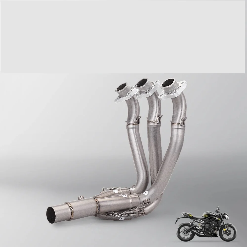 Motorcycle Universal Exhaust Pipe Modification 765 Middle Tail Section Combination Set Product 2017-2024！