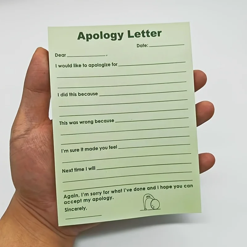 1 Pack 50 Sheets Apology Letter Paper, for School Office Home, Journal & Personal Planner Use