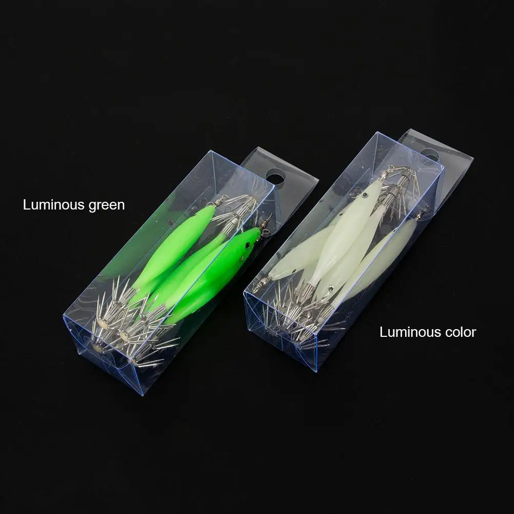 5/10pcs 8cm 4g Luminous Cuttlefish Squid Jig Hook Fishing Lures Octopus Glow Jig Artificial Bait Hard Turlutte Lure Shrimp Bait