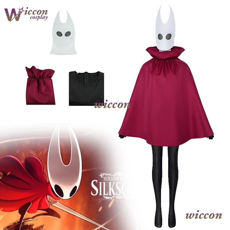 

Потому что игра на Хэллоуин Hollow the Knight: Silksong Hornet Косплей Красная накидка Костюм Маска Ролевая игра Одежда Магниты на холодильник Дисплей