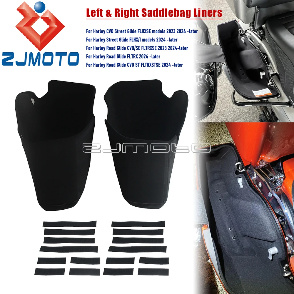 Motorcycle Premium Fitted Saddlebag Lining For Harley Touring Stree Glide FLHX/I FLTRX FLTRXSTSE 2024 Road Glide CVO/SE 2023-24