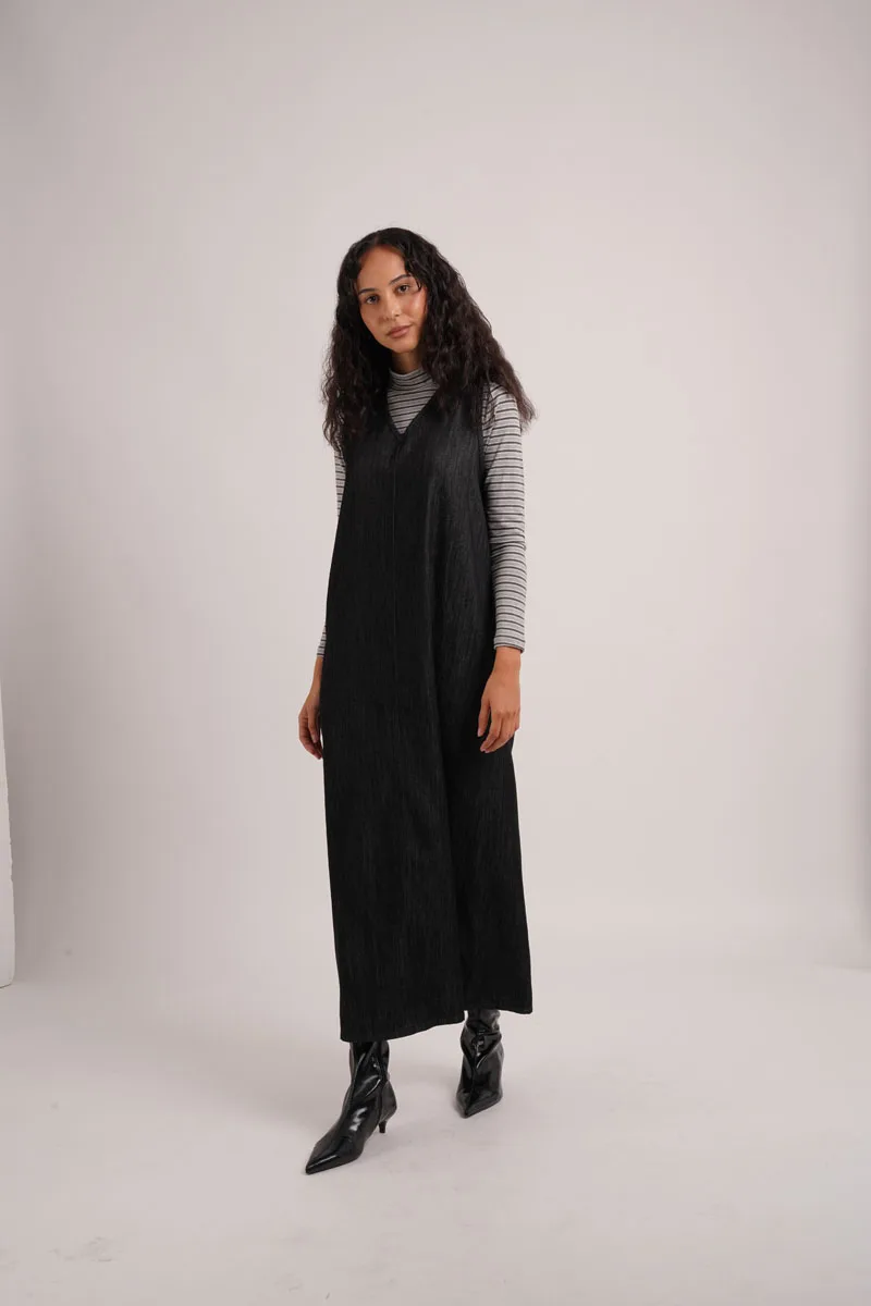 AS AW26 Denim V-Neck sleeveless denim maxi dress  woman clothes