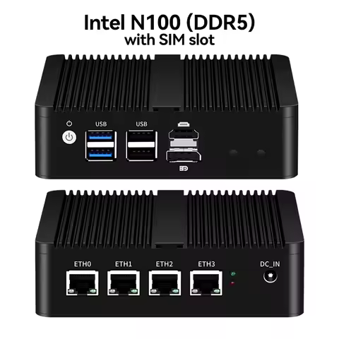 EOVOE Min PC Intel N100 J1900 N2840 N5105 J4125 4x 2.5G Ethernet Support Windows Linux Pfsense OPNsense OpenWrt Virtualization