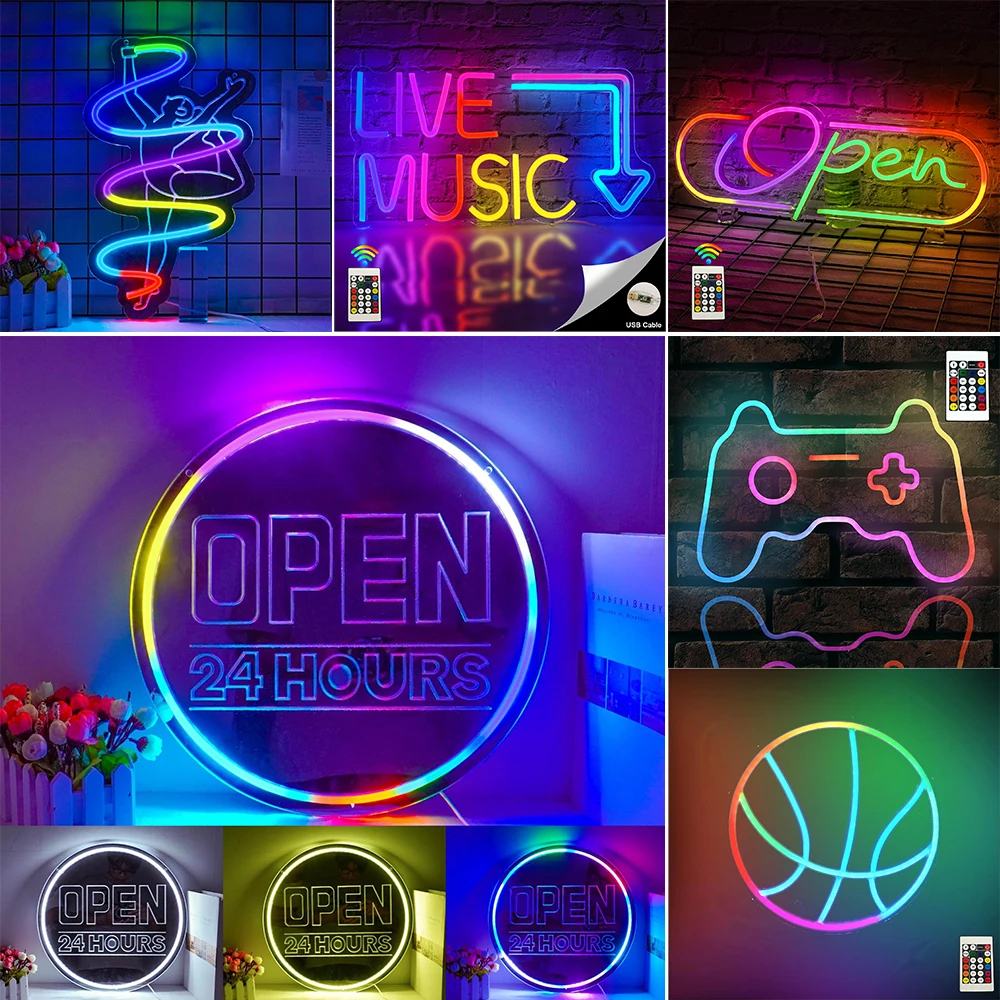 Live Music Symphony LED Lights, Neon Signs, Shop Sign, ajustável em várias cores, decoração do quarto, Party Club, Art Logo