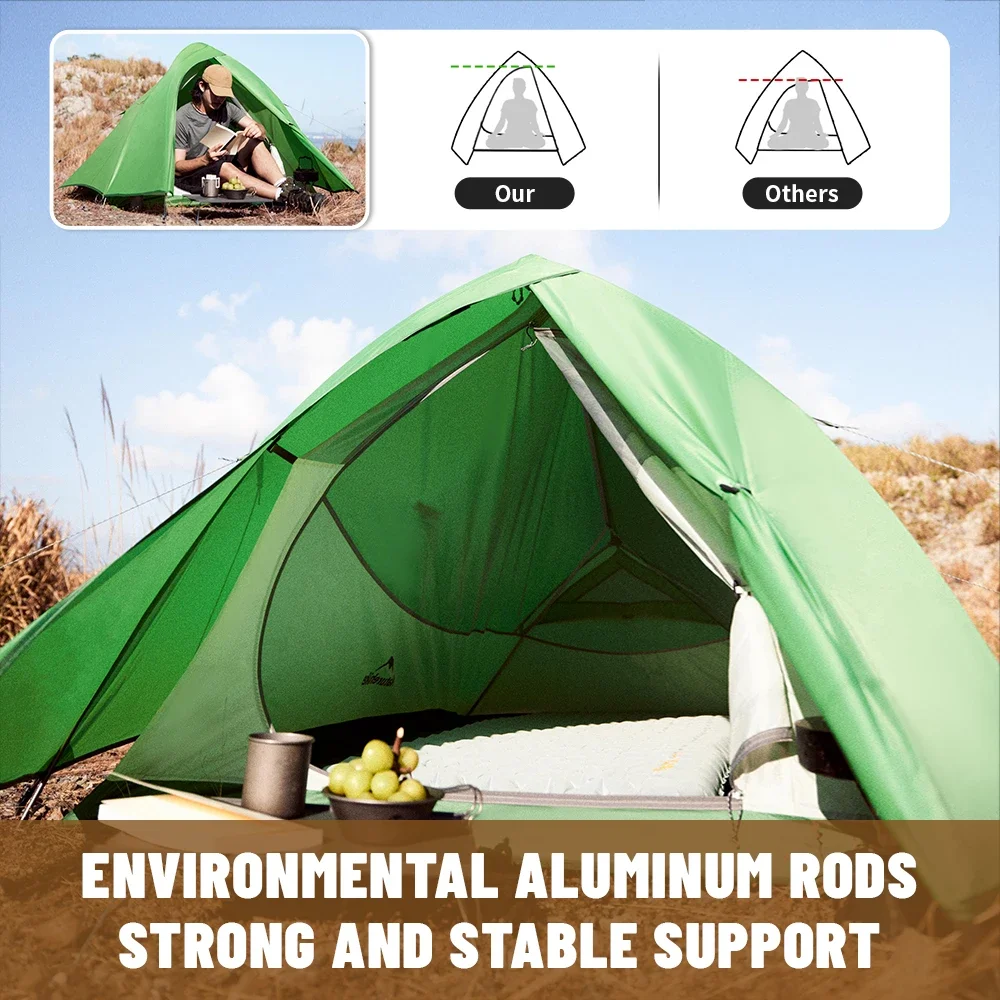 Ultralight Waterproof Large Foyer Shelter Tent Travel 1-2 Person Portable Camping Tents Naturehike 2024 New Cloud Base Tent