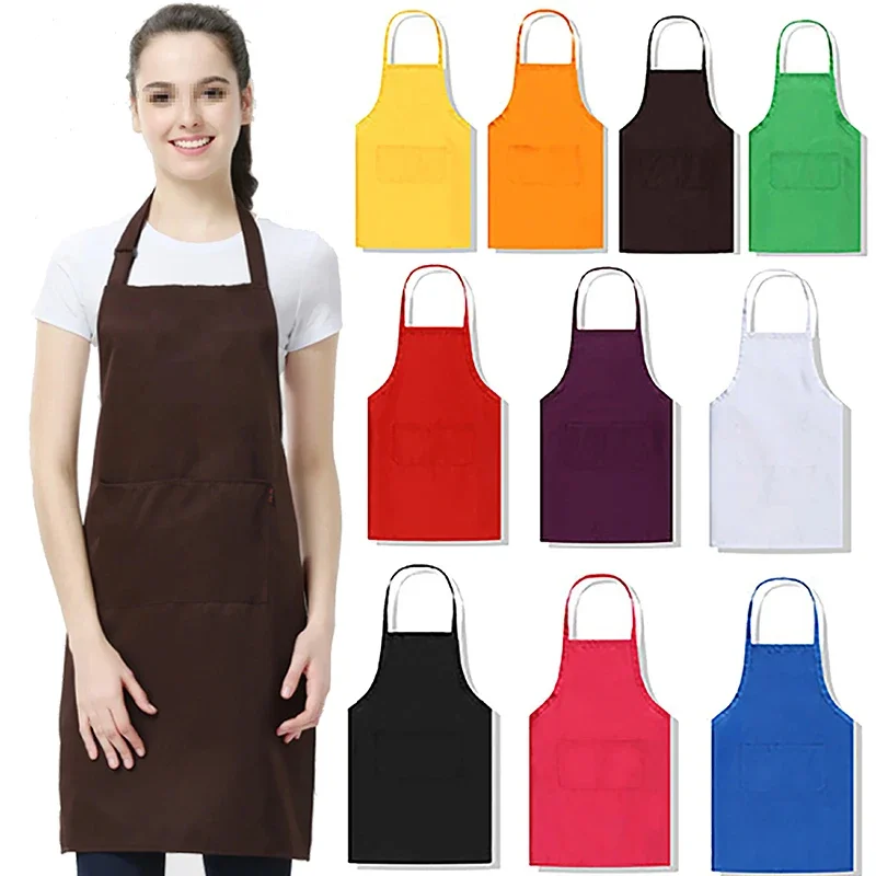 Reusable Kitchen Apron Women Men Waterproof Oil-Proof Work Apron With Pocket For Grill Restaurant Chef Cooking Sleeveless Unifor