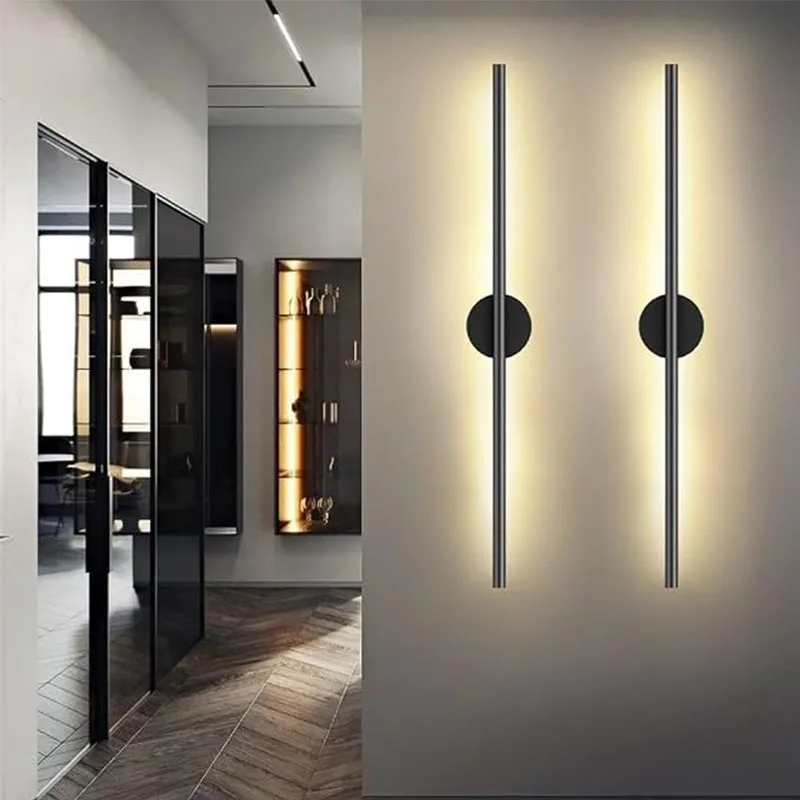 Rechargeable Wireless Wall Lamp Aluminum LED Long Wall Light Remote Control Dimmable Wall Sconce Bedroom Bedside Reading Light