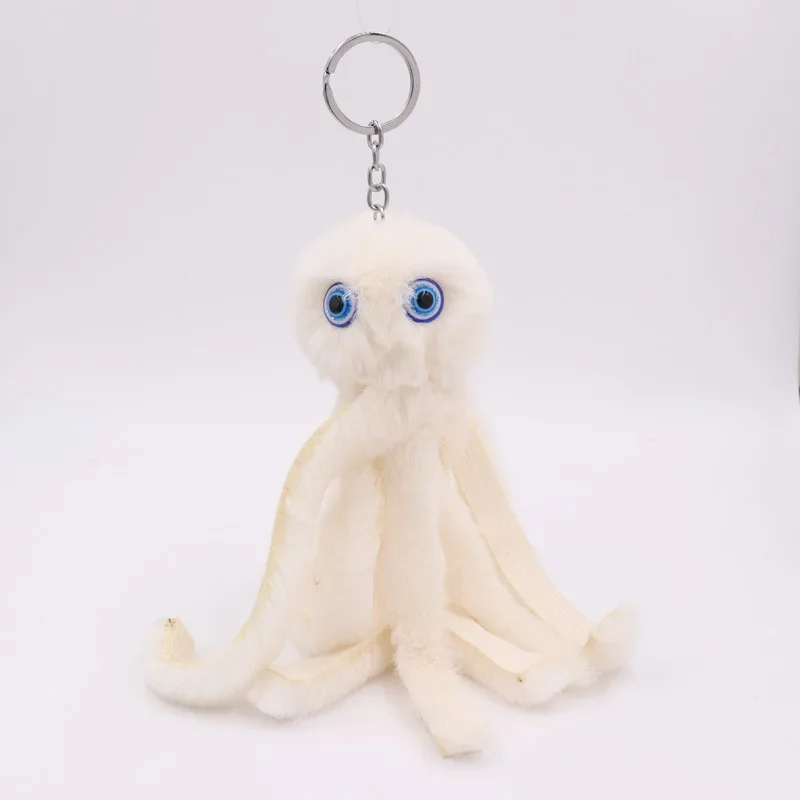 Cartoon Plush Octopus Keychain Blue Pink Multicolor Sea Animal Doll Pendant Toy Funny Hairy Key Chain Ring for Women Kids Gift