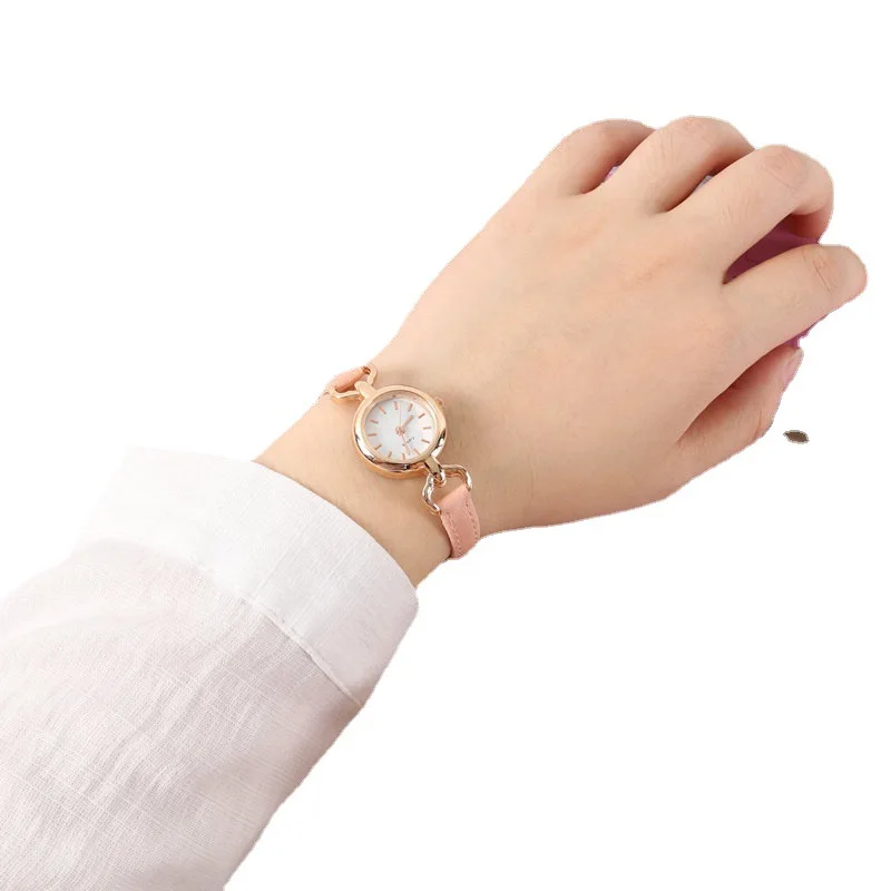 Relojes de pulsera de cuarzo con esfera pequeña Para Mujer, relojes sencillos de cuero, regalo Para niñas y estudiantes