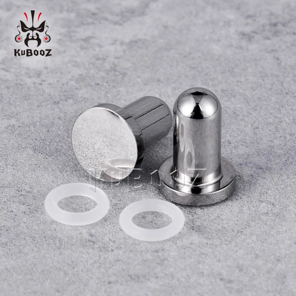 KUBOOZ Small Size Ear Expander Tunnels Plugs Surgical Steel Gauges Earrings Body Piercing 2PCS