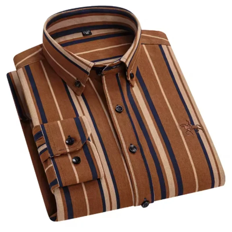 Cotton Oxford Long Sleeve Shirts for Men 100%  Mens Clothing Autumn Winter Top Blouse Business Casual Shirts Korean Fashion