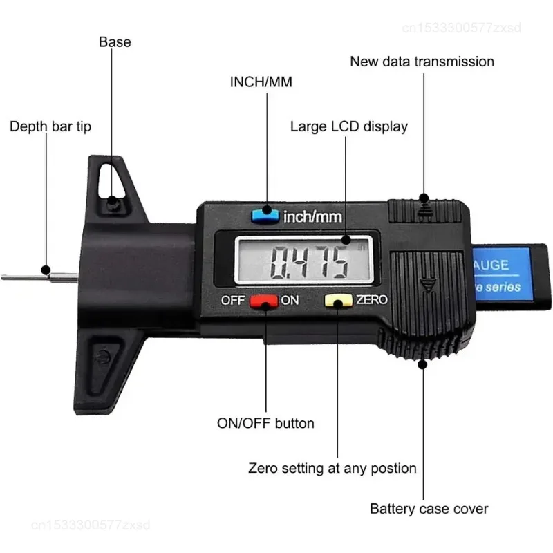 1PC Digital Depth Gauge Caliper Tread Depth Gauge LCD Tire Tread Gauge For Car Tire 0-25mm Measurer Tool Caliper Repair Tools