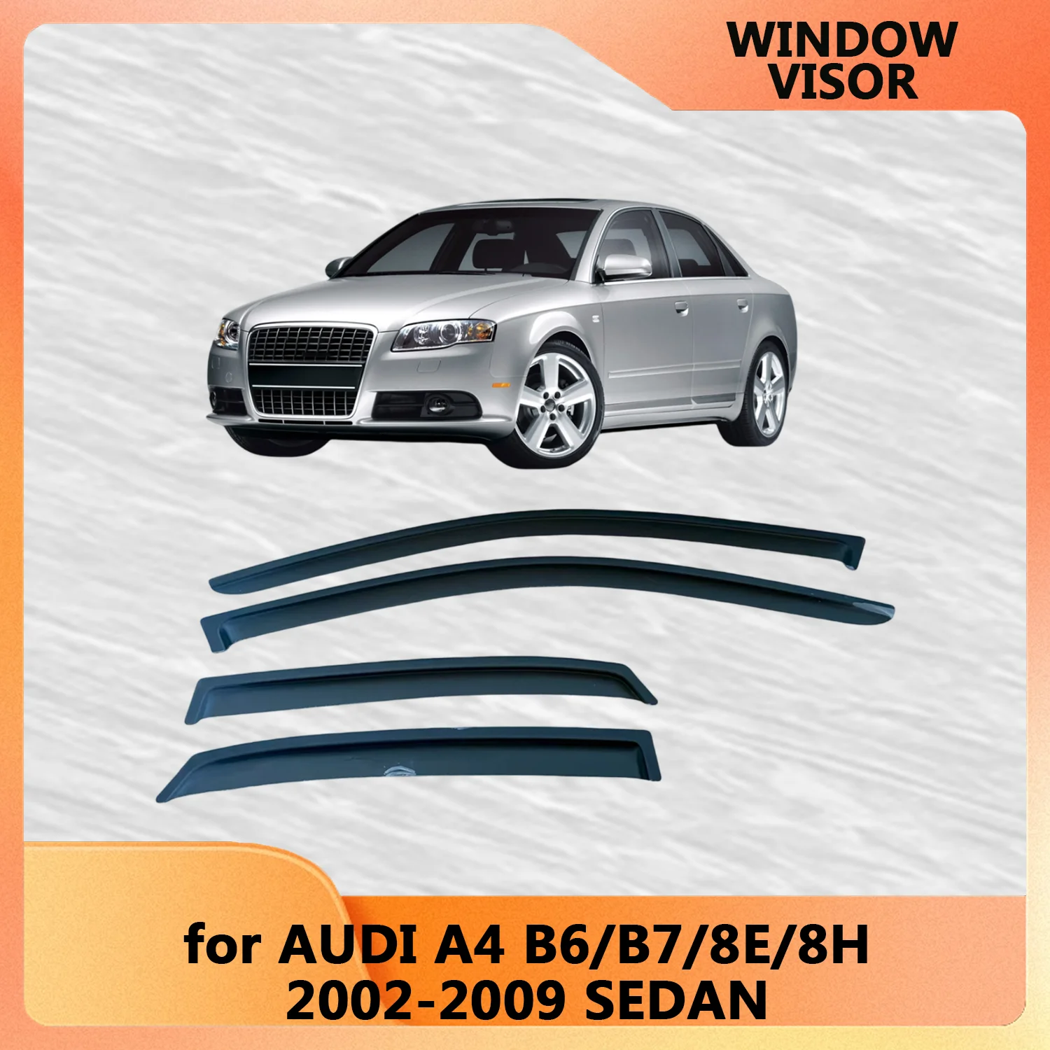 

Window Visor for AUDI A4 B6 8E 8H SEDAN 2002 2003 2004 2005-2009 Wind Deflectors Rain Guards Door Visor Vent Shades Ventvisor