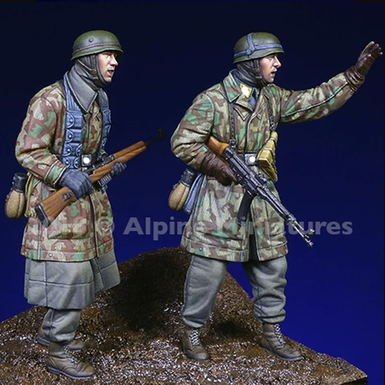 1/35 falls chirm jaeger, Set, mit 2 verschiedenen Köpfen, 2 Figuren, Harz Modell Soldat gk, unmontiert und unbemalt Kit