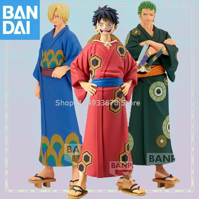 

Bandai Namco Banpresto One Piece Dxf Sanji Monkey D. Luffy Roronoa Zoro Bathrobe Ver Genuine Figure Model Collector Figurine Toy