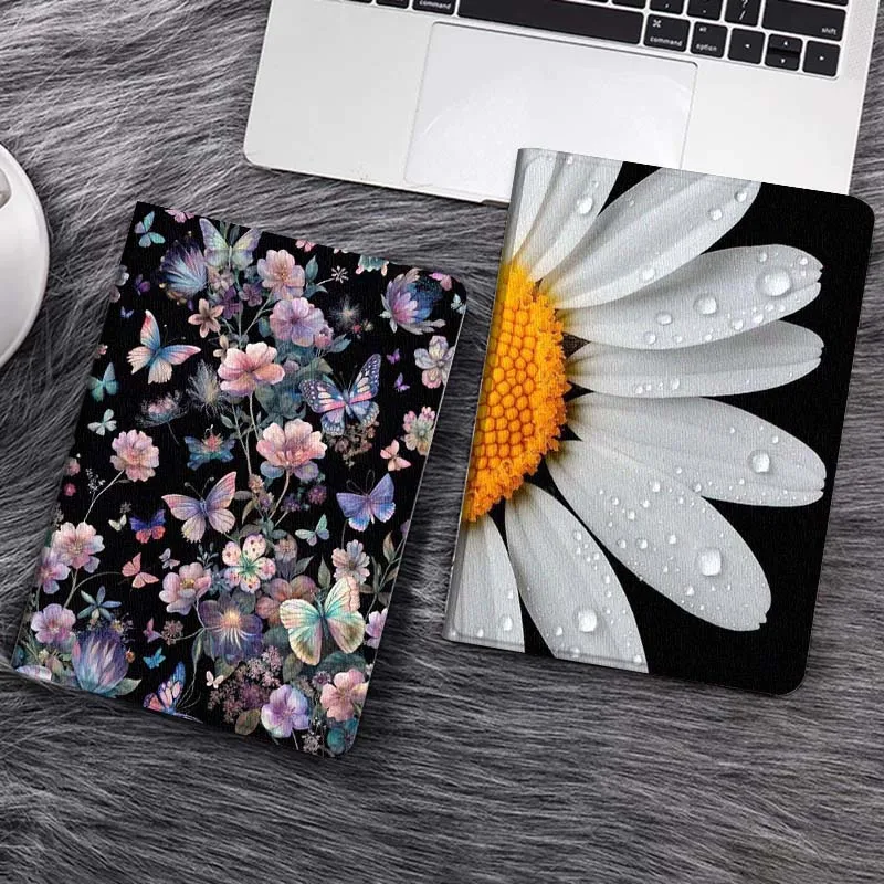 

Colorful Butterfly Flower Pattern Tablet Case For Samsung Tab Galaxy S6 S11 A A7 A8 A9 A11 10.1 10.4 10.5 Plus Lite Gift