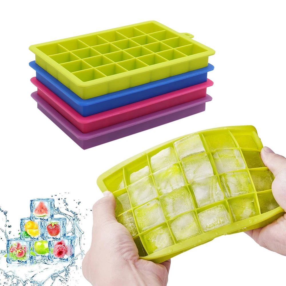 Ice Mould 24 Grids Reusable Silicones Molds Ice Cube Tray Ice Maker For Cold Drinks Whiskey Cocktails for Kitchen Tool