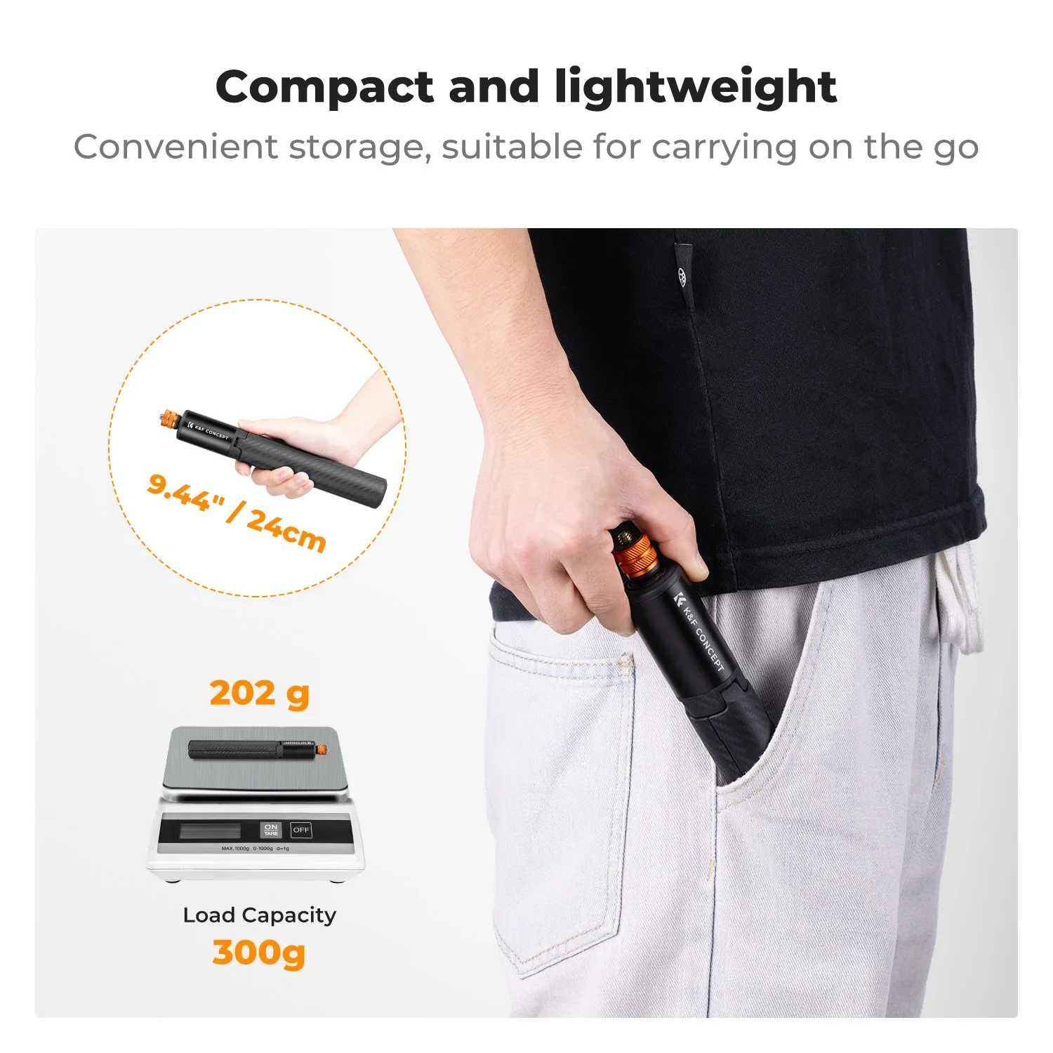 K&F CONCEPT 120cm 47.2 inch Selfie Stick Extension Pole Tripod for Insta360 GoPro HERO DJI OSMO Action Camera with Adapter Mount