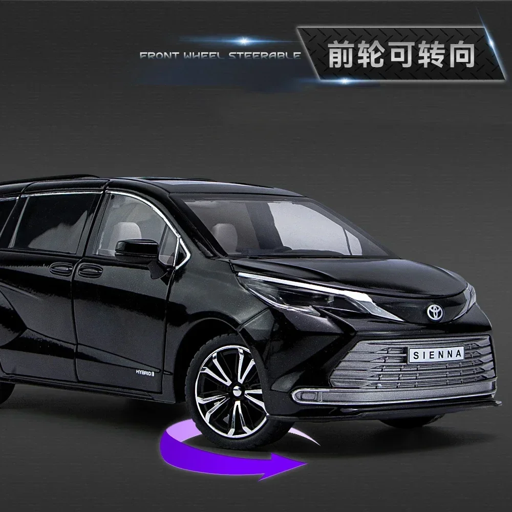 1:24 Toyota Sienna AVALON  MPV Van Alloy Diecasts & Toy Vehicles Metal Toy Car Model Sound and light Collection Kids Toy