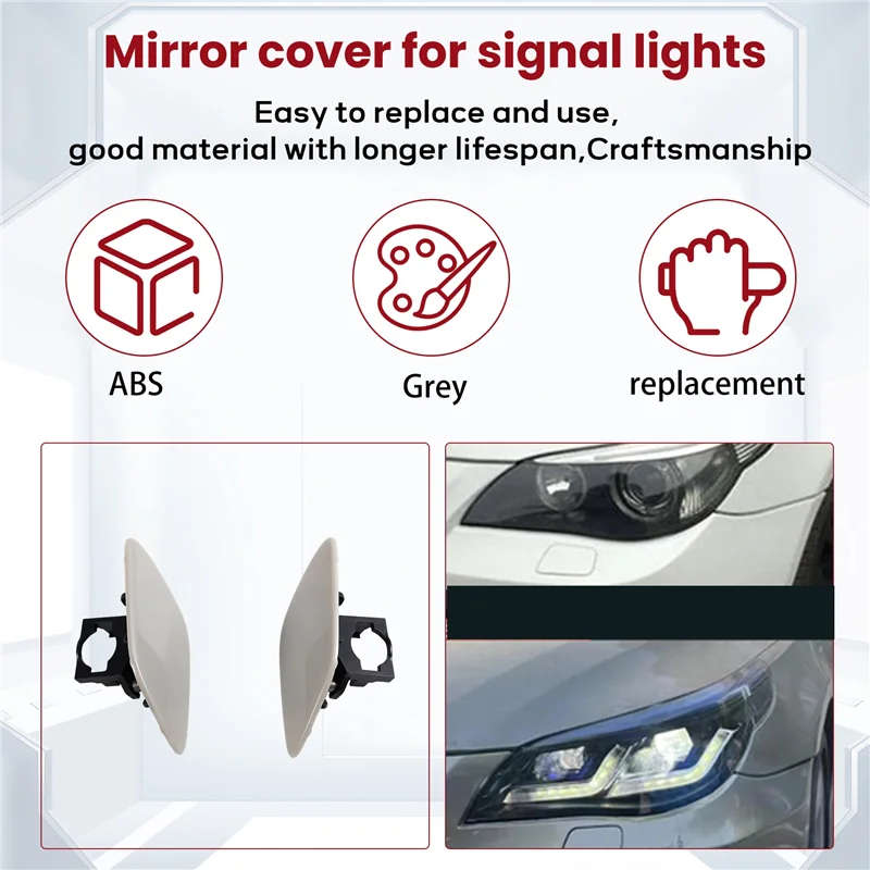ل BMW 3 سلسلة E92 E93 2005-2013 سيارة فوهة غسالة الضوء الأمامي غطاء 61677171659 67677171660