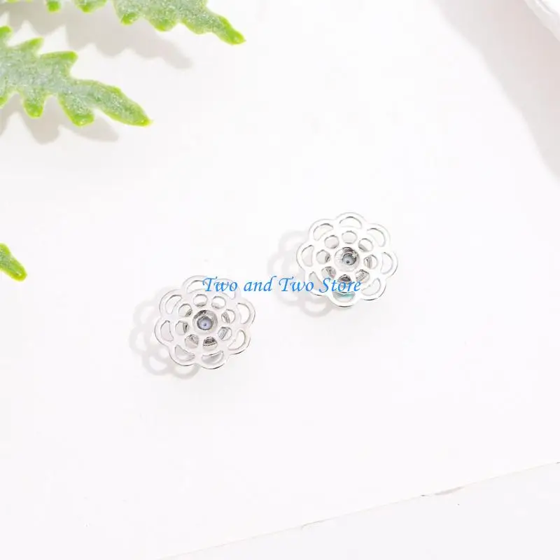 HX6F 10 Pieces Nonslip Earring Supports Copper Materials Stylish Floral Pattern