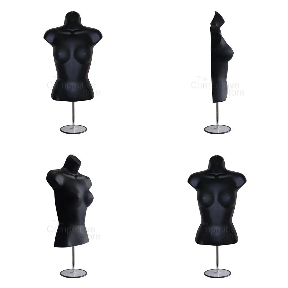 

Stackable Hollow Back Male Mannequin with Metal Stand for Clothing Display, Ideal for T-Shirts and Small Apparel (Black, 1 Set)