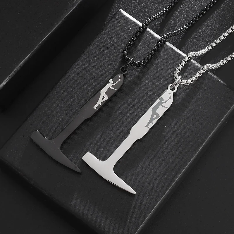 Beautifully Simple Carved Redemption Mountain Pickaxe Street Pendant Necklace Men's Pendant Men's Inspirational Souvenir Jewelry