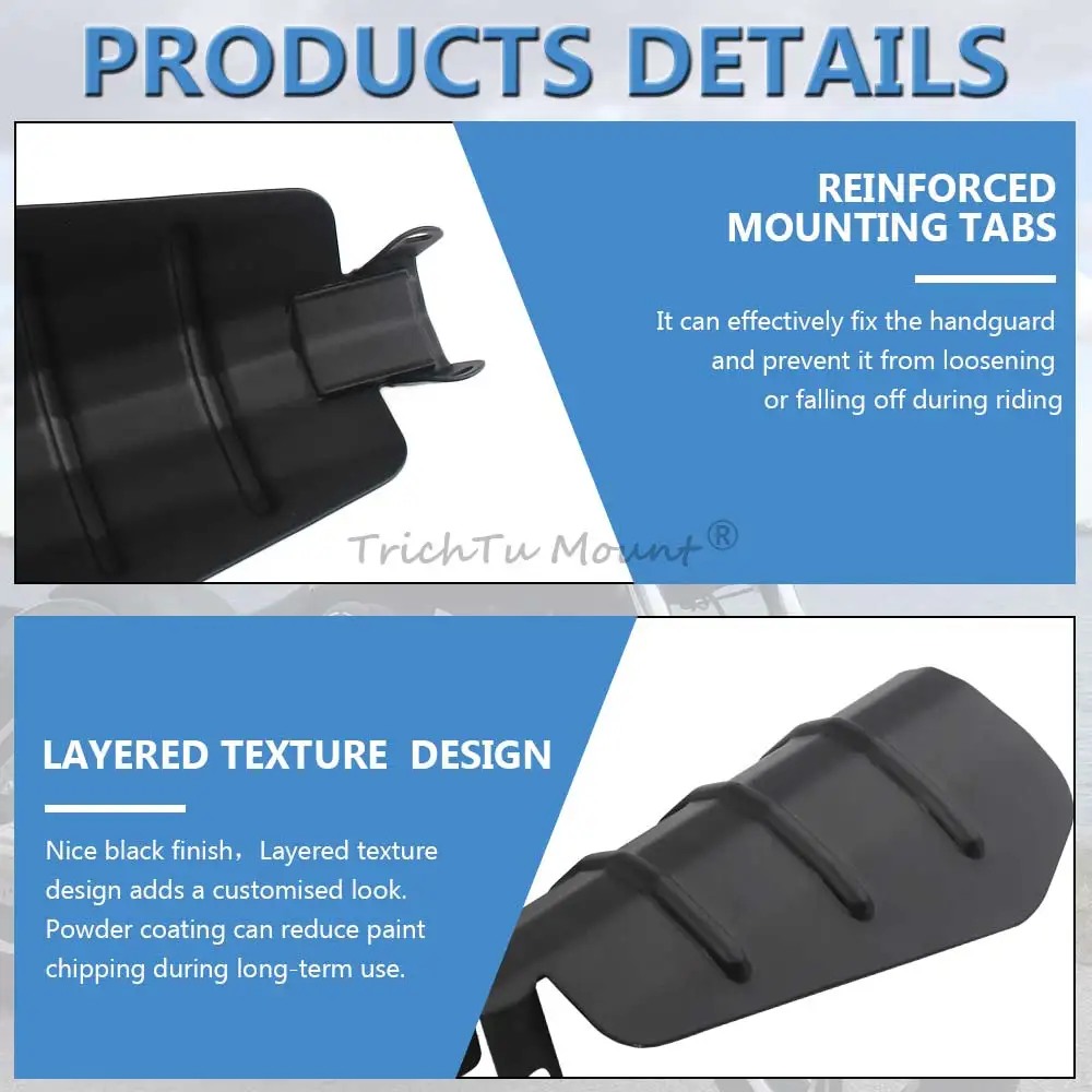 1Pair Motorcycle Handlebar Hand Guards Protectors Fit For Harley Davidson 2006-Later High-Quality Steel Alloy 10.2Mm Matte Black 5