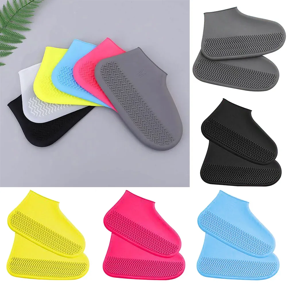 Wasserdichte Schuhüberzüge aus Silikon, rutschfest, für Regenstiefel, Unisex, Sneakers-Schutz für regnerische Tage im Freien, wiederverwendbare Regenschuhüberzüge – Detail 3