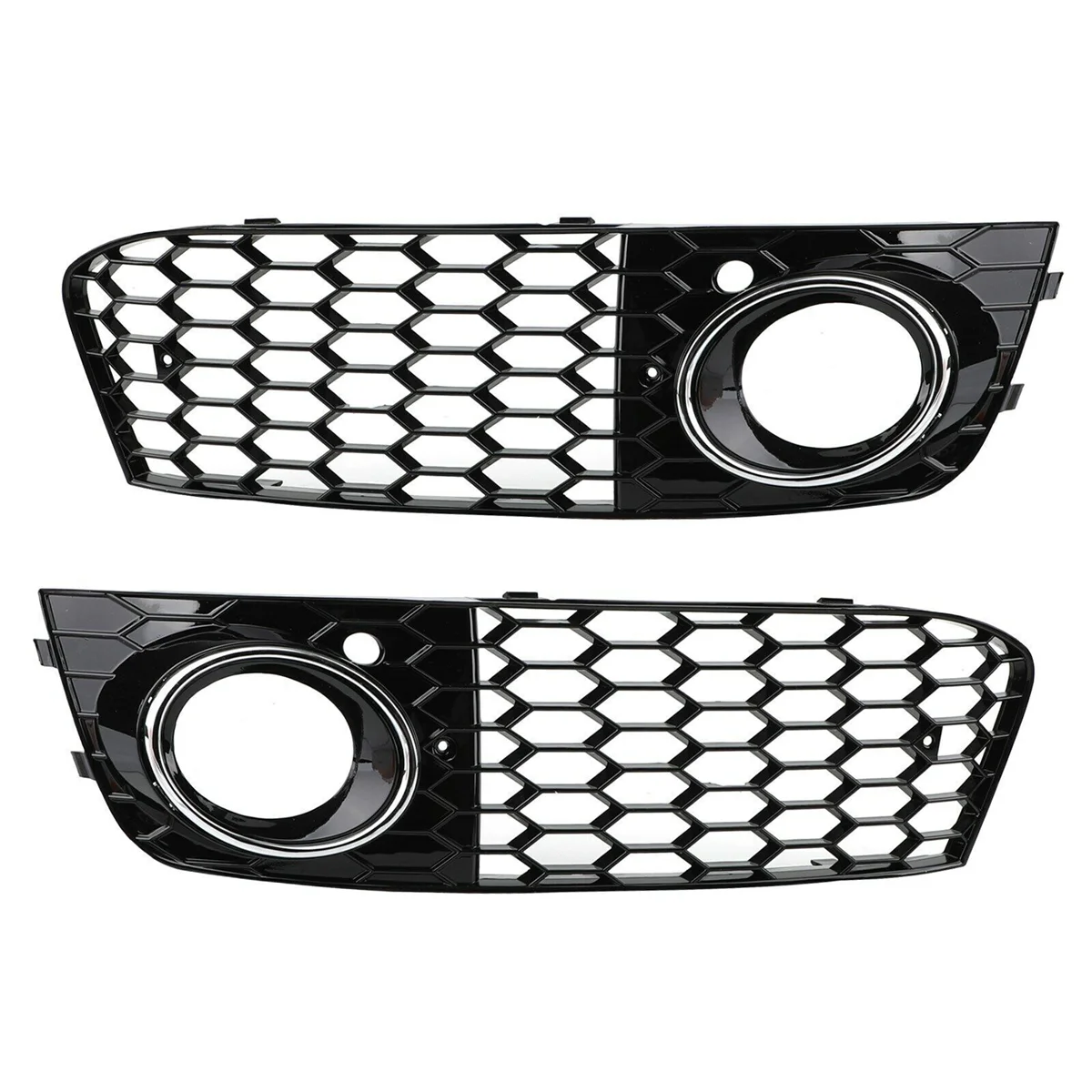 Car Front Bumper Fog Light Mesh Grille Cover for Audi A4 B8 2009 2010 2011 2012 Fog Lamp Honeycomb Grille