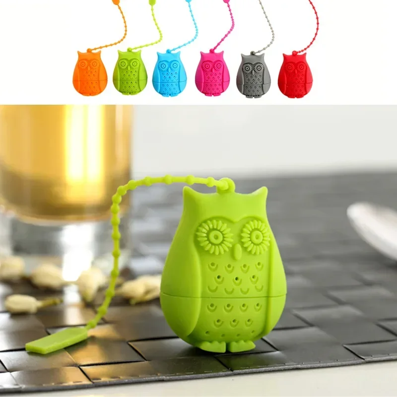 

2024 Hot Sale Owl Tea Bags Strainers Silicone Teaspoon Filter Infuser Silica Gel Filtration Silicone loose-leaf Tea Infuser Filt