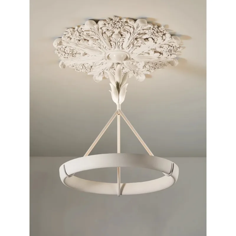 

French retro living room chandelier creative art carved dining room light