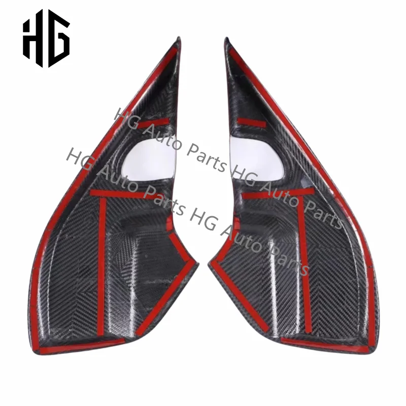 Real Carbon Fiber A-Pillar Horn Audio Speaker Interior Trim Sticker Decoration Protective Cover For Land Rover Defender 110